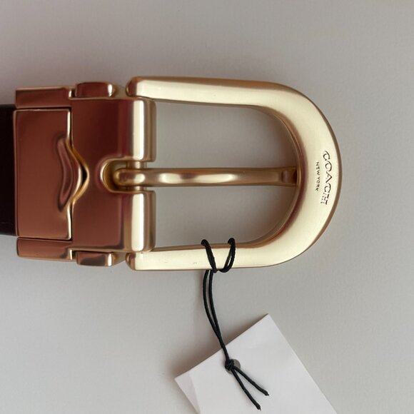 NWT Coach Women’s Classic Buckle Cut-To-Size Reversible Leather Belt - Picture 4 of 7